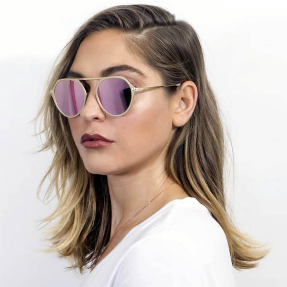 A19 Modern Flat Top Slender Round Sunglasses - Iris Fashion Inc. | Wholesale Sunglasses and Glasses