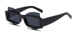 H1016 - Rectangle Retro Futuristic Cat Eye Geometric Fashion Sunglasses