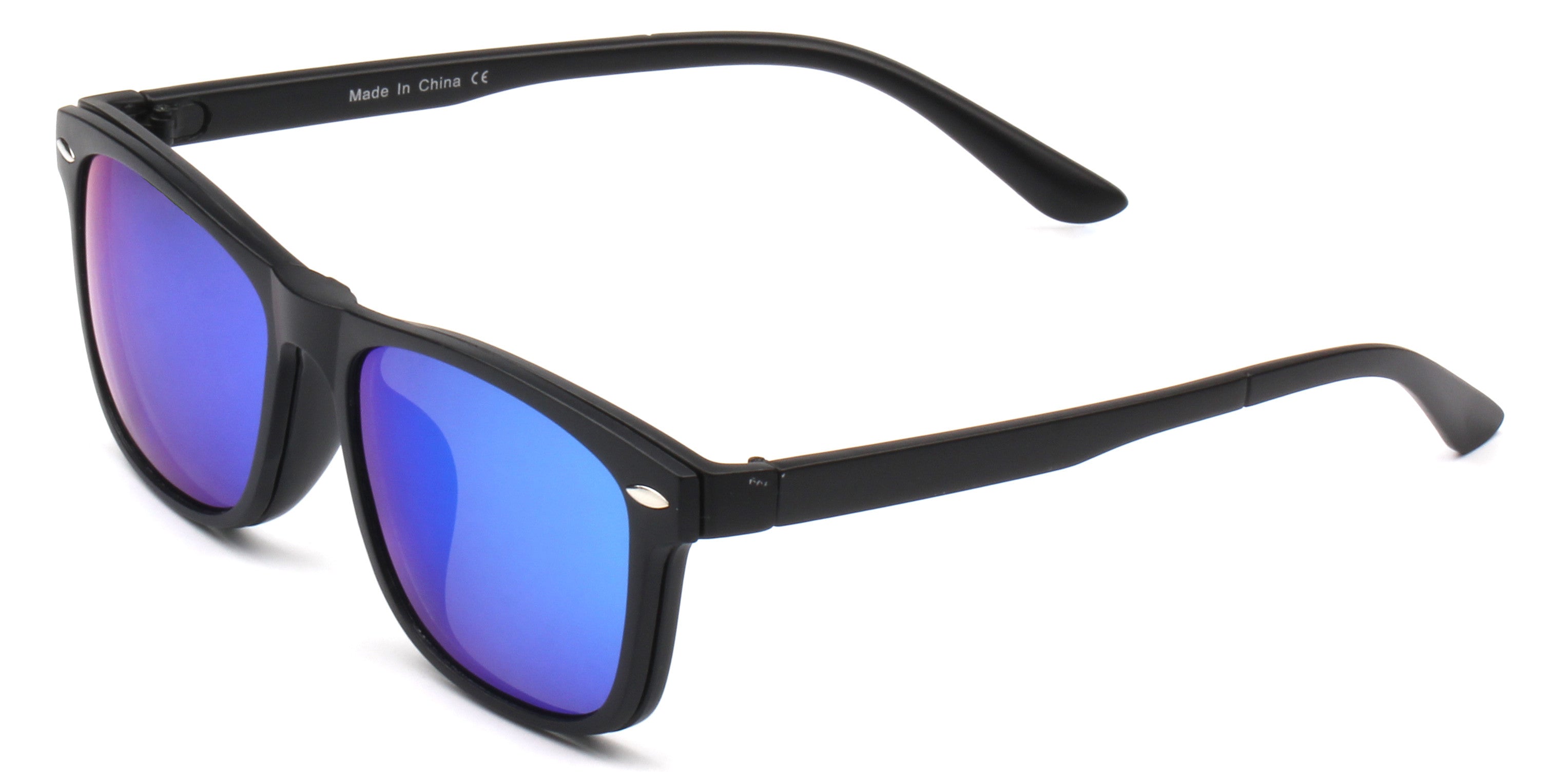 PS2018 - Polarized Clip-On Lens Rectangular Nailed Deco Sunglasses - Iris Fashion Inc. | Wholesale Sunglasses and Glasses