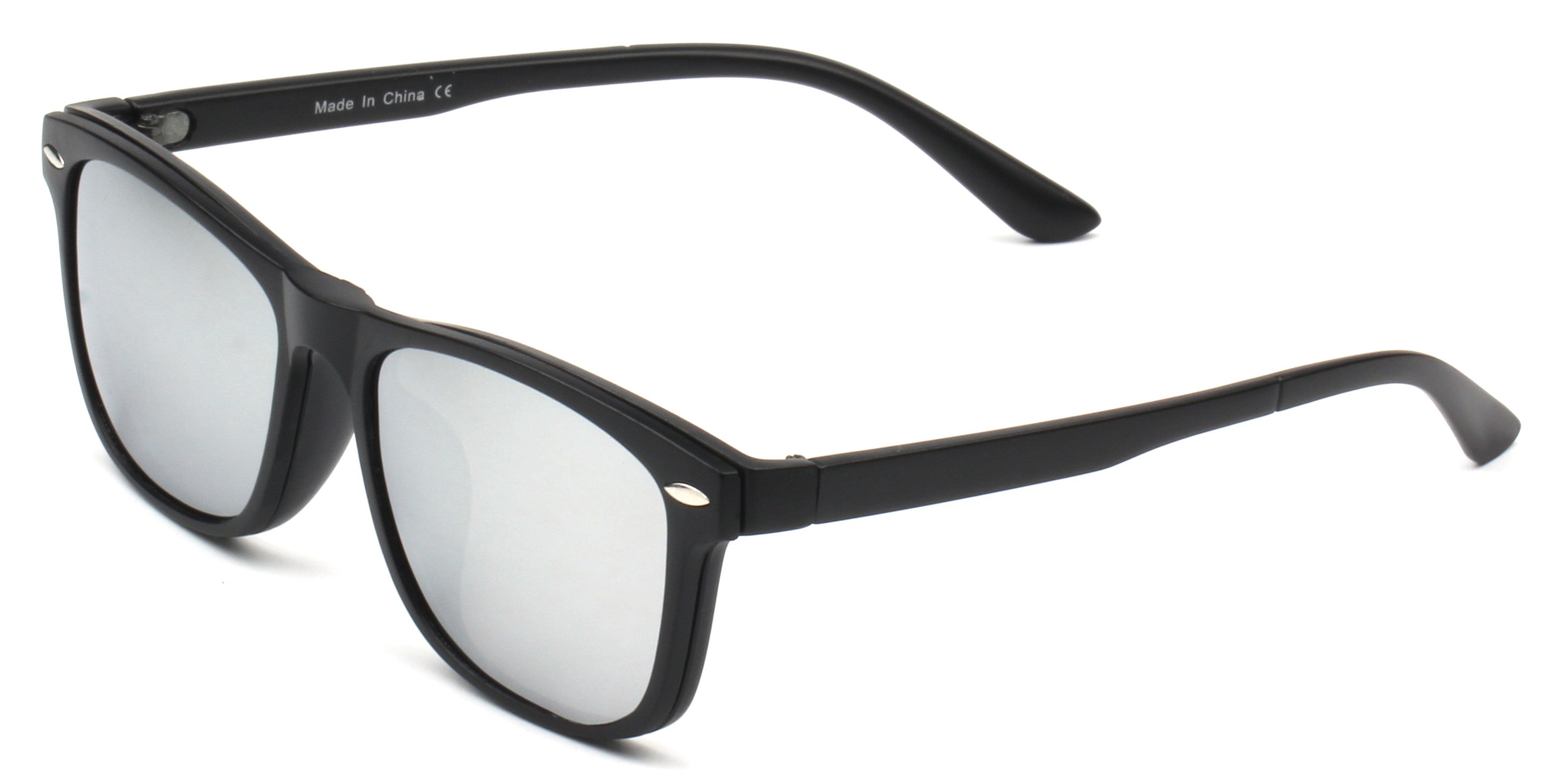 PS2018 - Polarized Clip-On Lens Rectangular Nailed Deco Sunglasses - Iris Fashion Inc. | Wholesale Sunglasses and Glasses