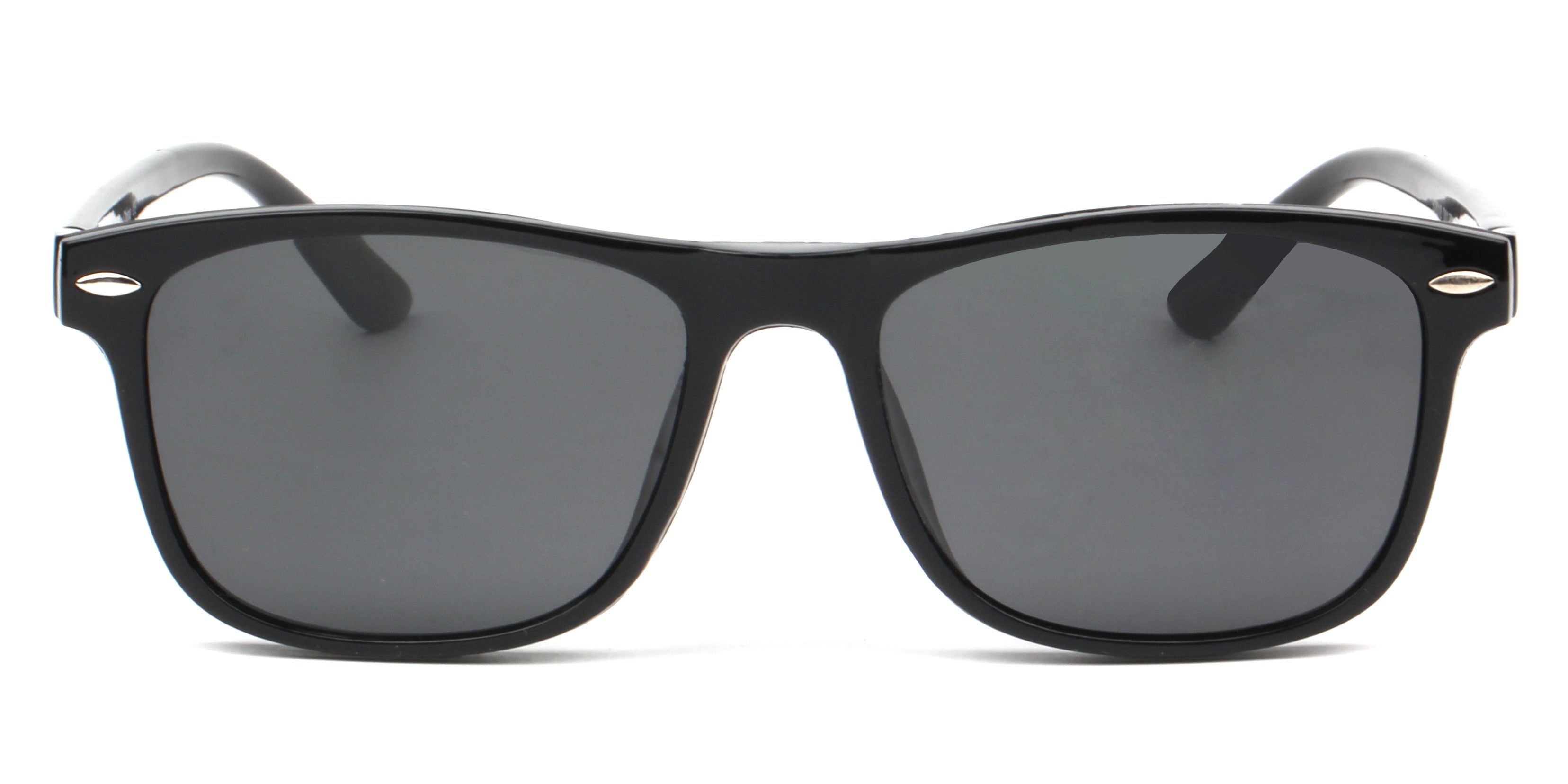 PS2018 - Polarized Clip-On Lens Rectangular Nailed Deco Sunglasses - Iris Fashion Inc. | Wholesale Sunglasses and Glasses