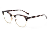 B2007 - Classic Half Frame Fashion Round Blue Light Glasses