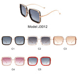 J3012 - Square Oversize Retro Tinted Fashion Women Wholesale Sunglasses