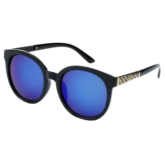 284 Round Horn Rimmed Sunglasses w/ Side Detail - Iris Fashion Inc. | Wholesale Sunglasses and Glasses