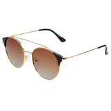 SHIVEDA-PJ714 - Women Round Brow-Bar Polarized Fashion Sunglasses