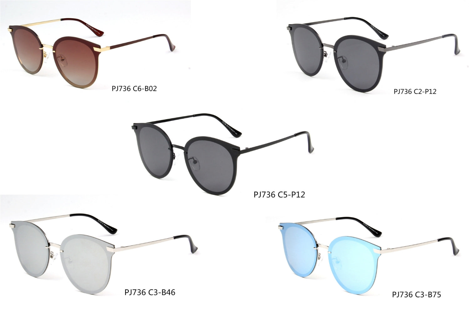SHIVEDA-PJ736 - Women Round Cat Eye Polarized Sunglasses - Iris Fashion Inc. | Wholesale Sunglasses and Glasses