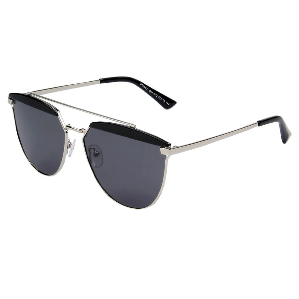 SHIVEDA-PT28021 - Women Round Mirrored Polarized Sunglasses