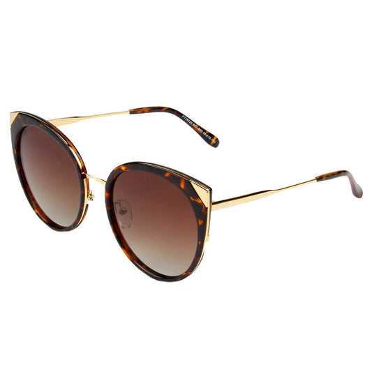 SHIVEDA-PT28028 - Women Polarized Round Cat Eye Sunglasses