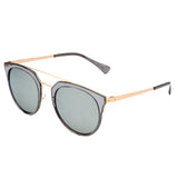 SHIVEDA-PT28030 - Round Brow-Bar Polarized Fashion Sunglasses