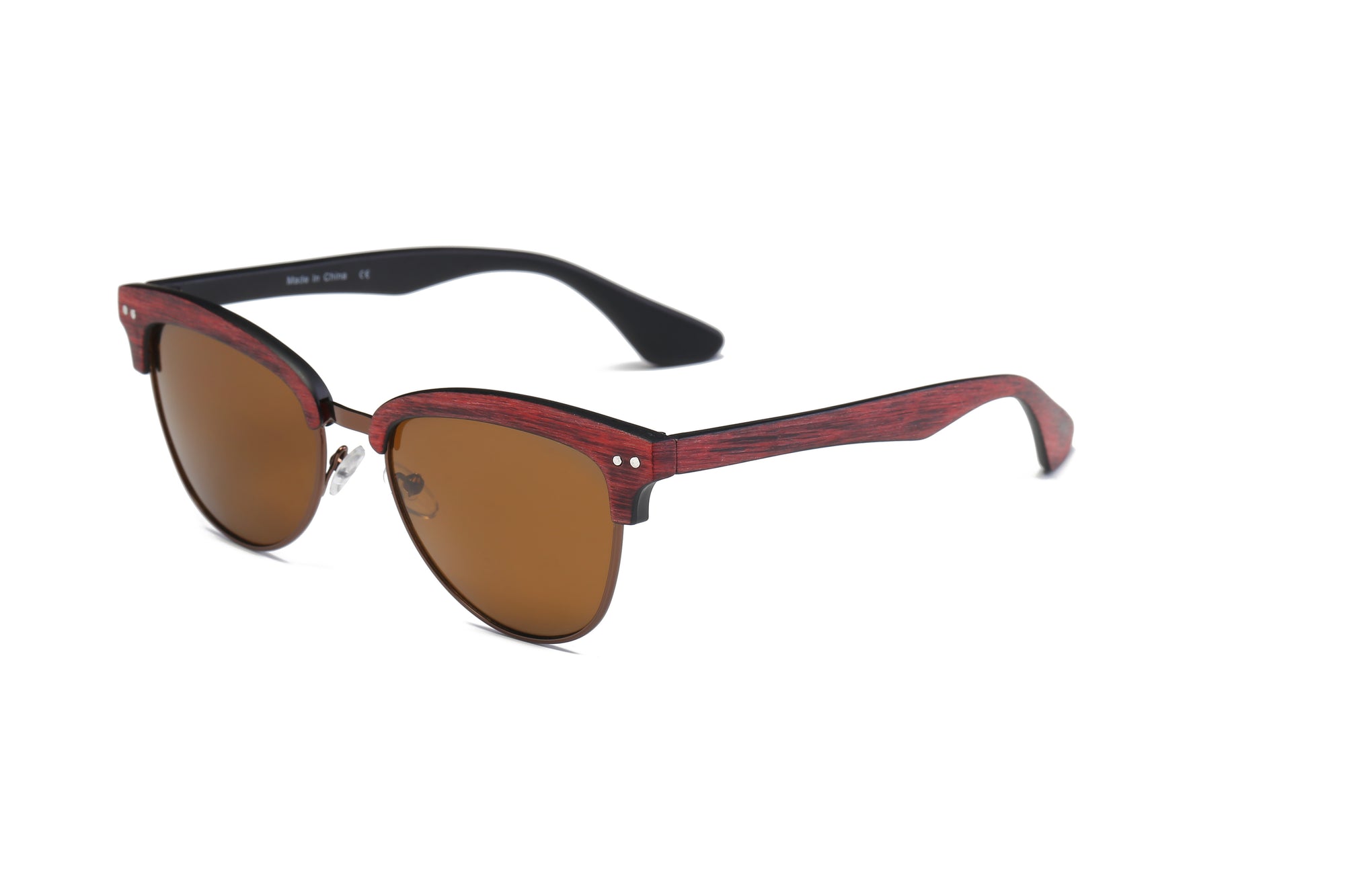 S2001 - Classic Half Frame Round Cat Eye Sunglasses - Iris Fashion Inc. | Wholesale Sunglasses and Glasses