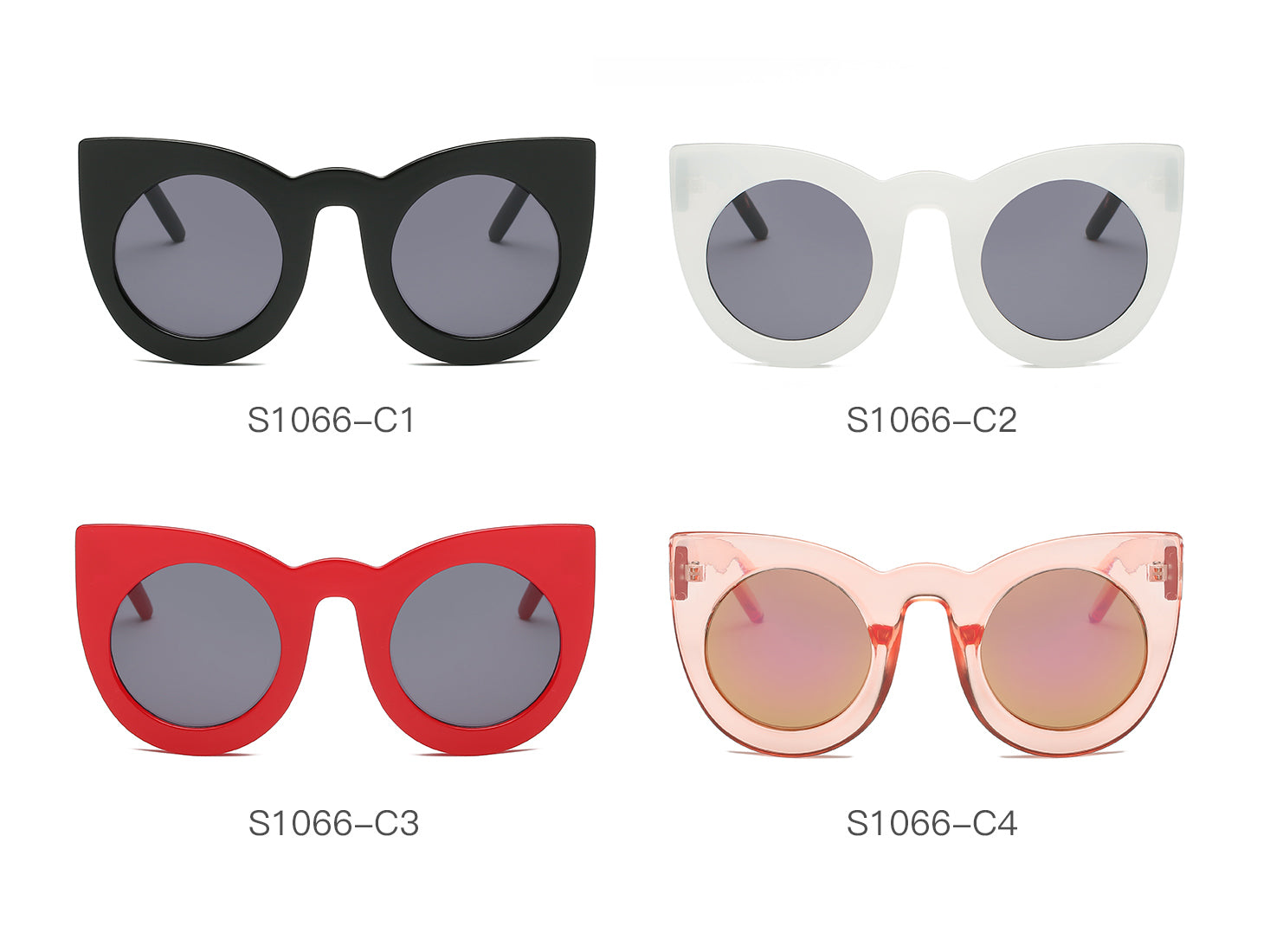 S1066 - Women Round Cat Eye Oversize Sunglasses - Iris Fashion Inc. | Wholesale Sunglasses and Glasses