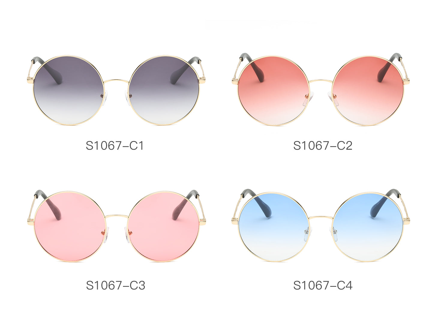 S1067 - Women Metal Round Sunglasses - Iris Fashion Inc. | Wholesale Sunglasses and Glasses