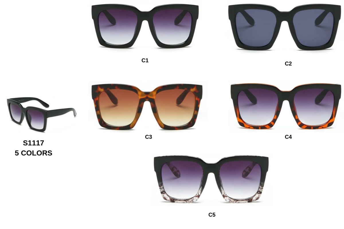 S1117 - Women Square Oversize Fashion Sunglasses - Iris Fashion Inc. | Wholesale Sunglasses and Glasses