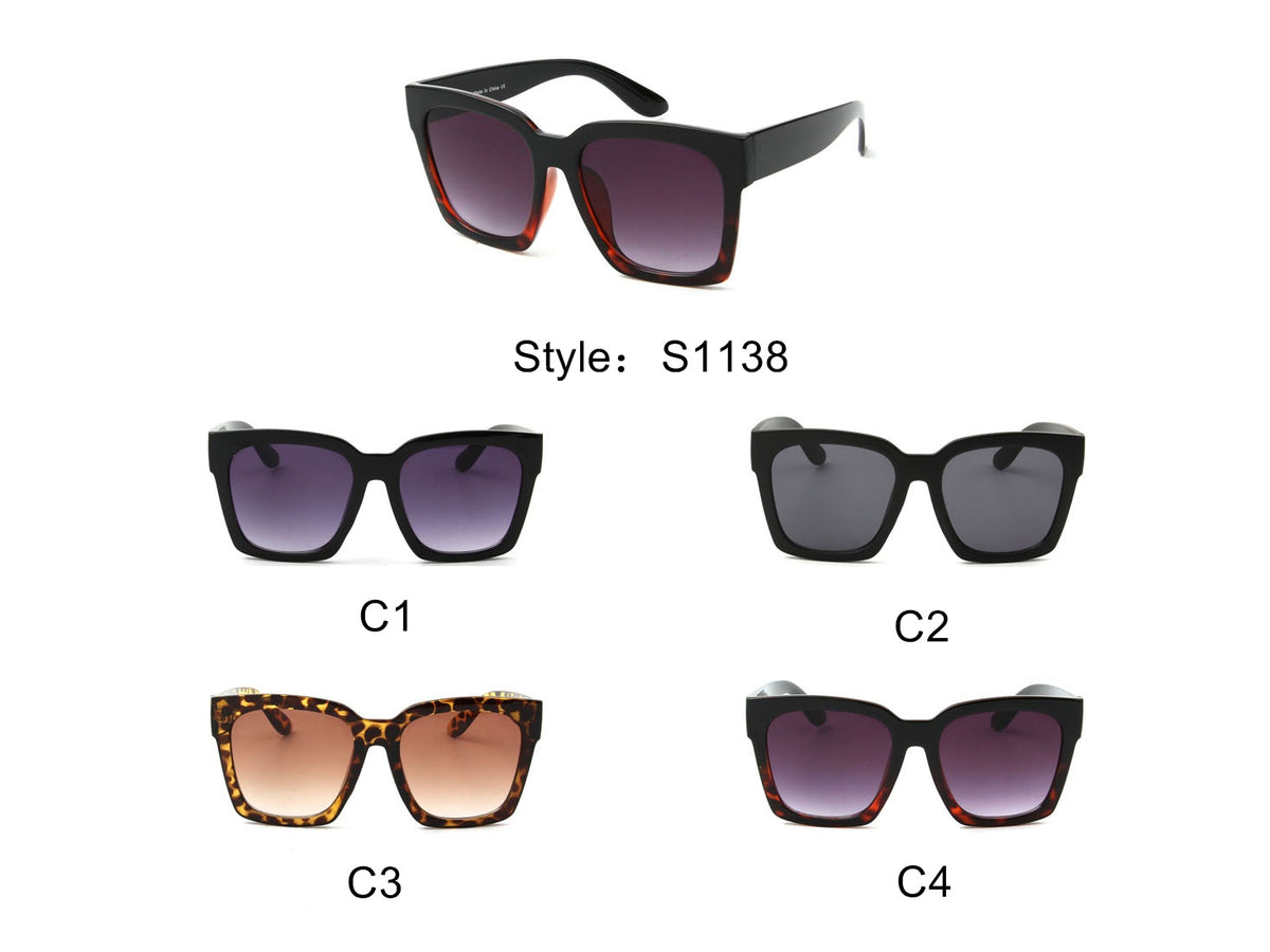 S1138 - Women Square Oversize Fashion Sunglasses - Iris Fashion Inc. | Wholesale Sunglasses and Glasses
