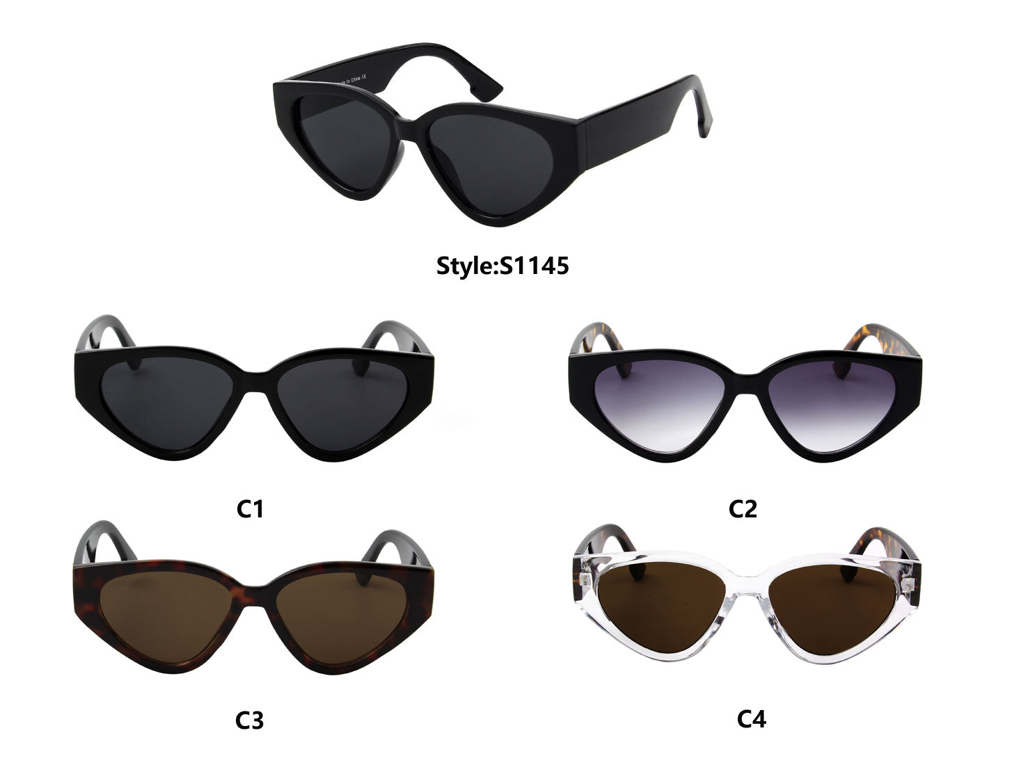 S1145 - Women Round Cat Eye Fashion Sunglasses - Iris Fashion Inc. | Wholesale Sunglasses and Glasses