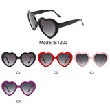 S1203 - Playful Mod Clout Women Heart Shape Fashion Sunglasses