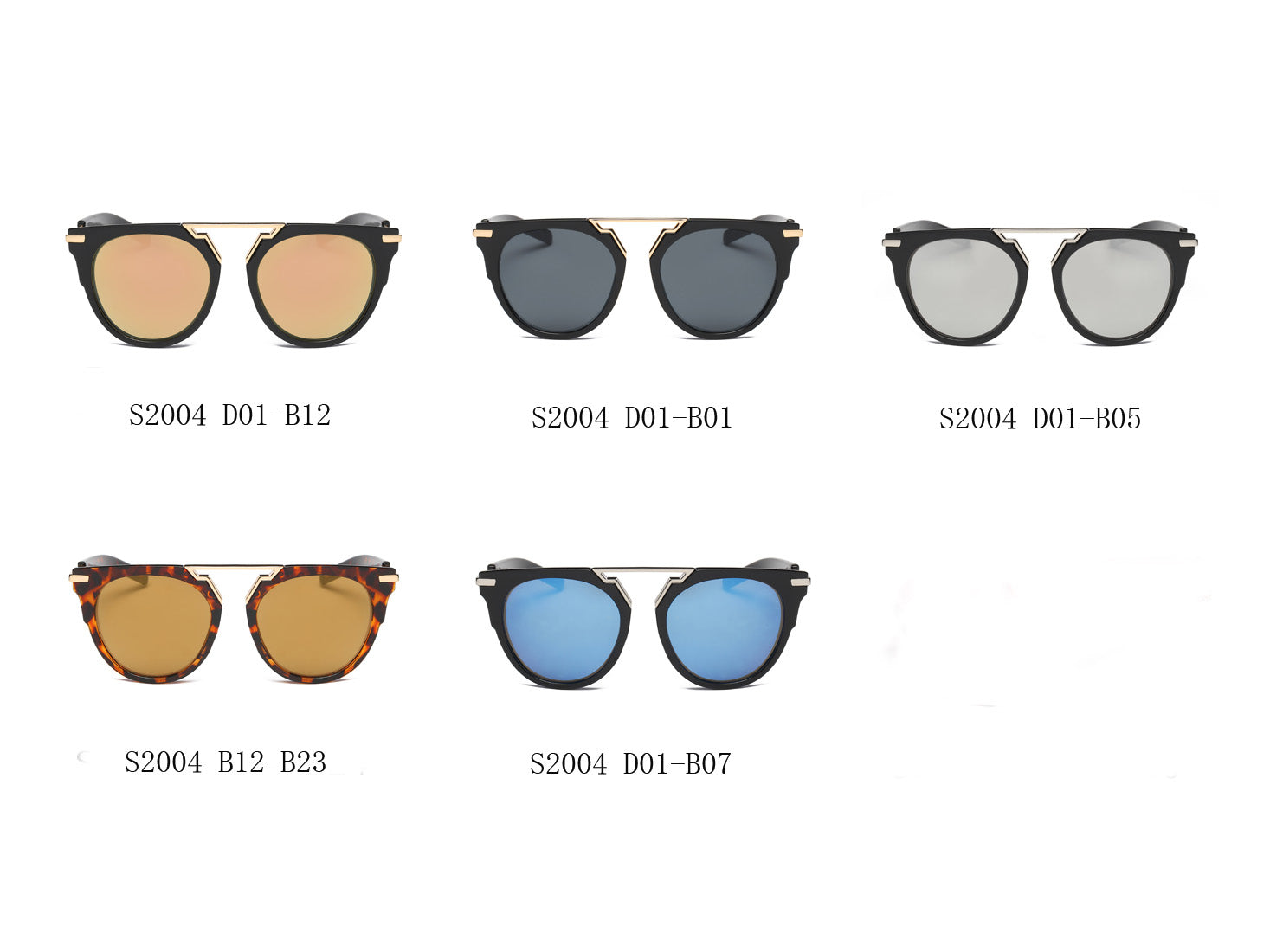 S2004 - Unisex Fashion Brow-Bar Round Sunglasses - Iris Fashion Inc. | Wholesale Sunglasses and Glasses
