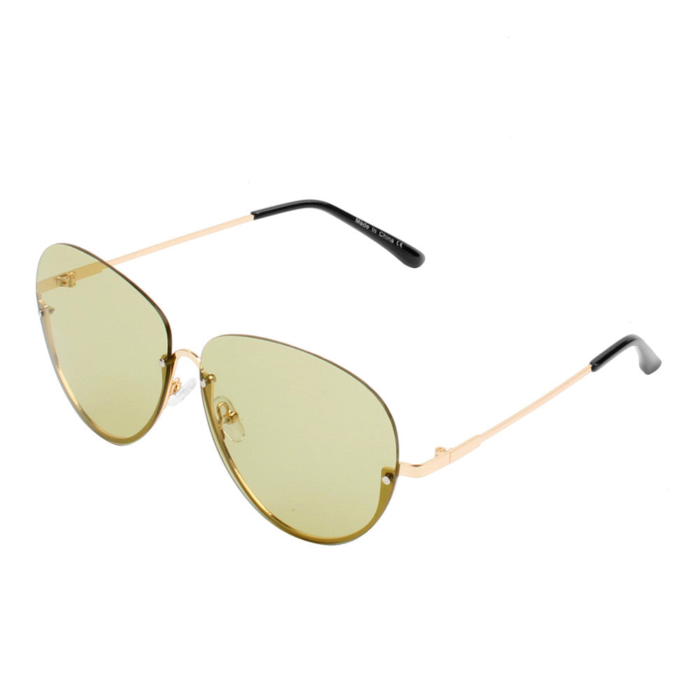 S2026 - Half Frame Oversize Aviator Sunglasses - Iris Fashion Inc. | Wholesale Sunglasses and Glasses