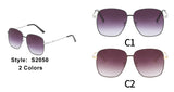 S2050 - Women Metal Square Oversize Sunglasses - Iris Fashion Inc. | Wholesale Sunglasses and Glasses
