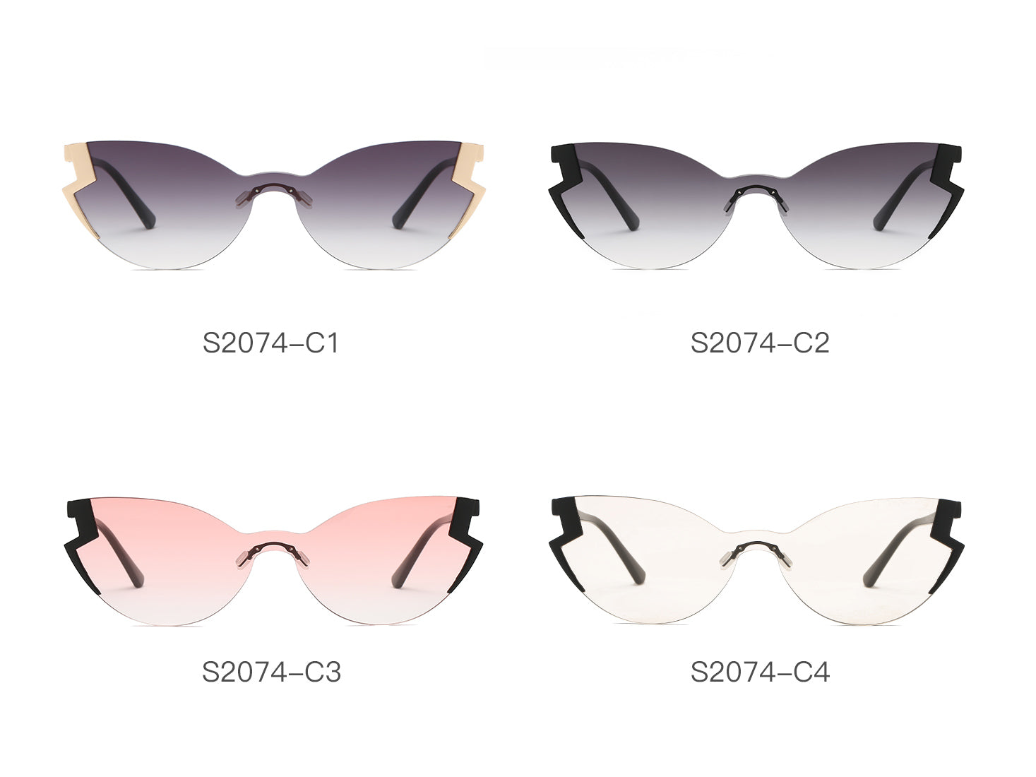 S2074 - Women Fashion Oversize Cat Eye Sunglasses - Iris Fashion Inc. | Wholesale Sunglasses and Glasses