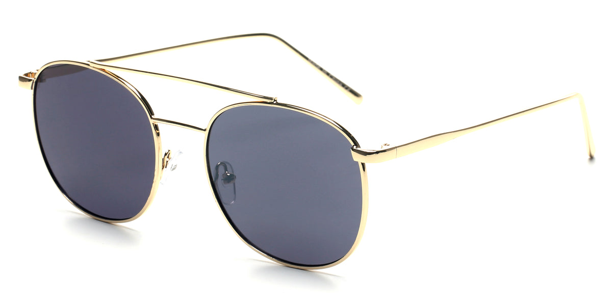S2081 - Retro Circle Round brow-Bar Fashion Sunglasses - Iris Fashion Inc. | Wholesale Sunglasses and Glasses