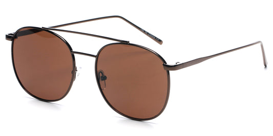 S2081 - Retro Circle Round brow-Bar Fashion Sunglasses - Iris Fashion Inc. | Wholesale Sunglasses and Glasses