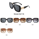 S2118 - Square Chic Flat Top Tinted Women Fashion Sunglasses