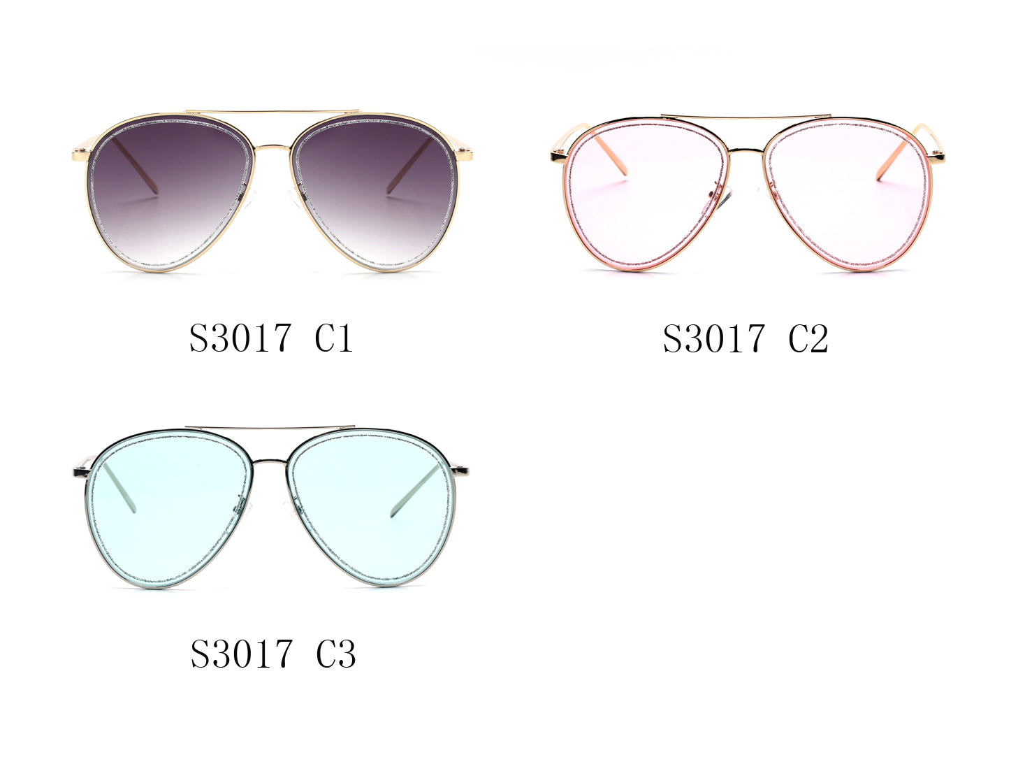 S3017 - Women Aviator Fashion Sunglasses - Iris Fashion Inc. | Wholesale Sunglasses and Glasses