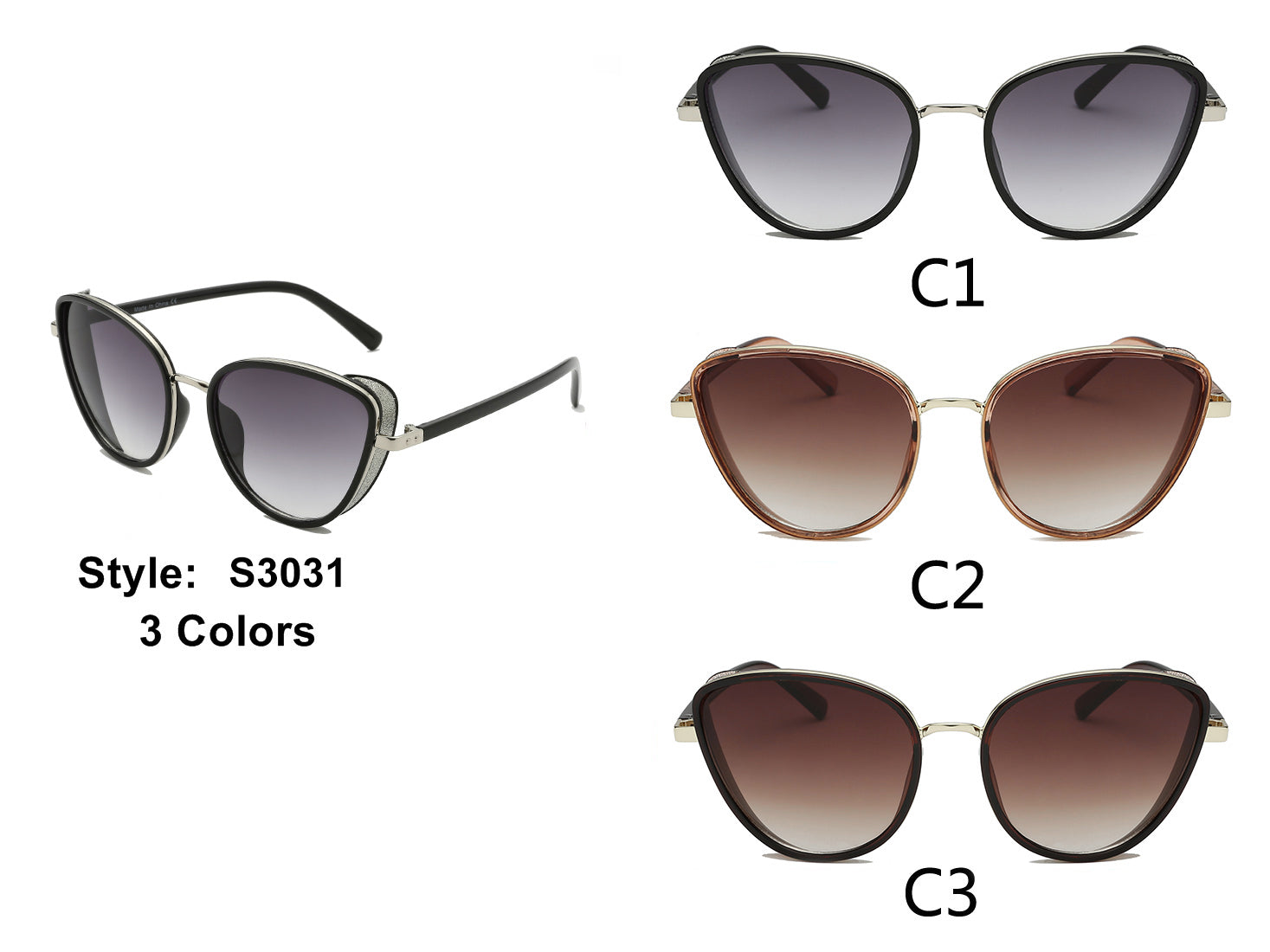 S3031 - Women Cat Eye Fashion Sunglasses - Iris Fashion Inc. | Wholesale Sunglasses and Glasses