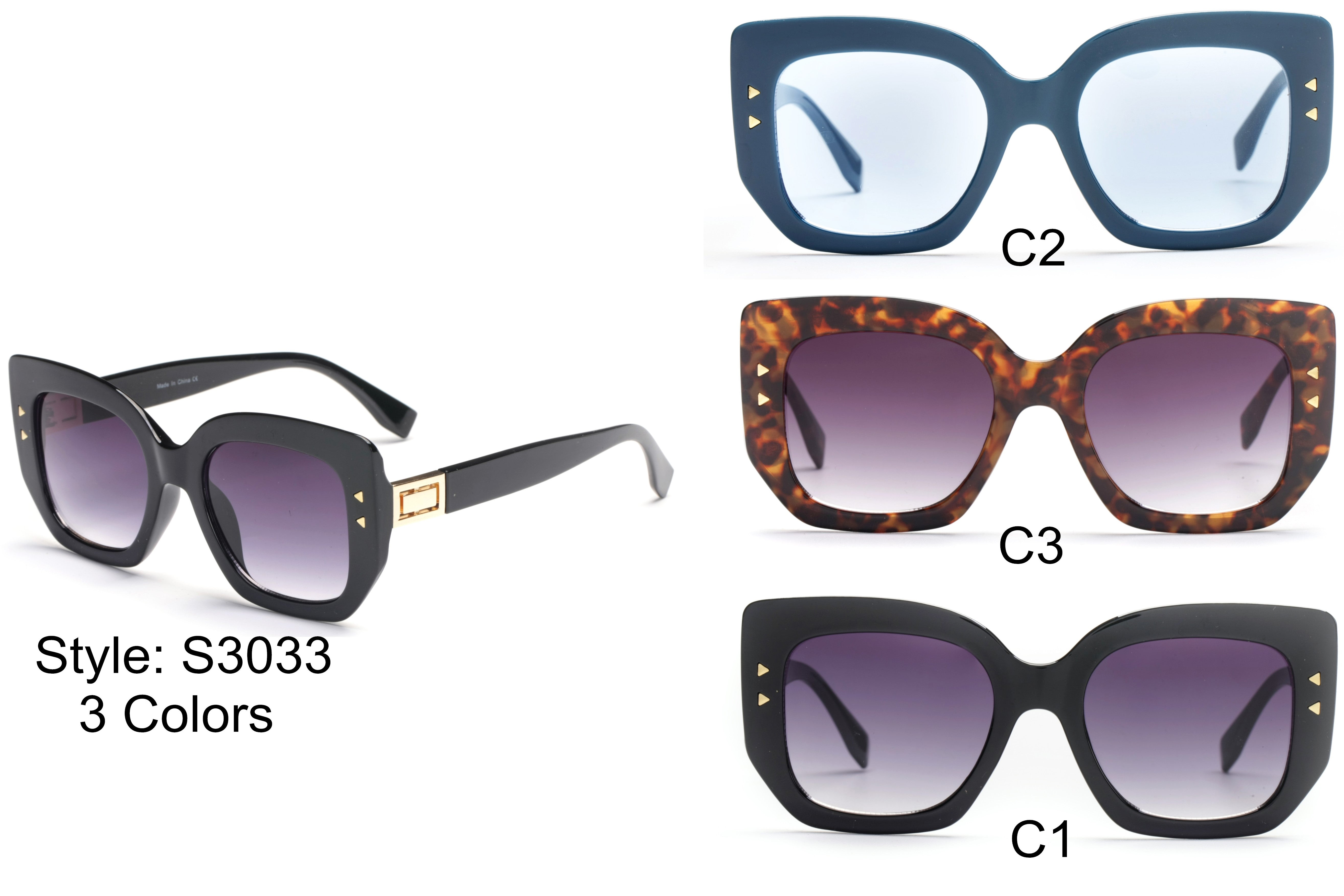 S3033 - Women Square Cat Eye Fashion Sunglasses - Iris Fashion Inc. | Wholesale Sunglasses and Glasses