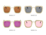 S5002 - Metal Square Rhinestone Women Fashion Sunglasses - Iris Fashion Inc. | Wholesale Sunglasses and Glasses