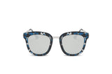 D65 Square Horn Rimmed Boxy Mirrored Lens Sunglasses - Iris Fashion Inc. | Wholesale Sunglasses and Glasses