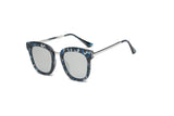 D65 Square Horn Rimmed Boxy Mirrored Lens Sunglasses - Iris Fashion Inc. | Wholesale Sunglasses and Glasses