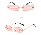 9072 - Rimless Rectangle Razor Blade Party Fashion Sunglasses