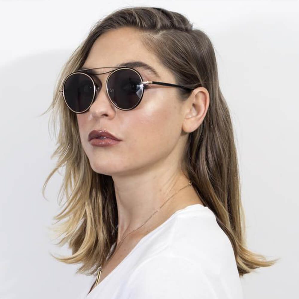 CA10 - Polarized Circle Round Brow-Bar Fashion Sunglasses - Iris Fashion Inc. | Wholesale Sunglasses and Glasses