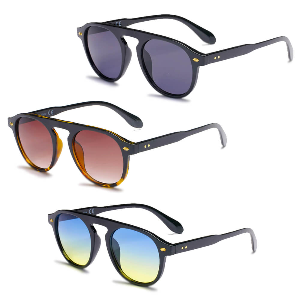 S1120 - Unisex Round Fashion Sunglasses - Iris Fashion Inc. | Wholesale Sunglasses and Glasses